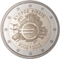 10η επέτειος κυκλοφορίας τραπεζογραμματίων και κερμάτων ευρώ  - σε κάψουλα