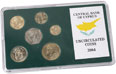 Last cent coinage - set in a plastic case